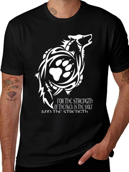Camiseta Hombre Lobo Tribal - Fuerza de la Manada