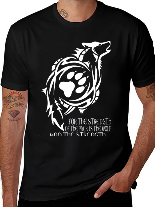 Camiseta Hombre Lobo Tribal - Fuerza de la Manada
