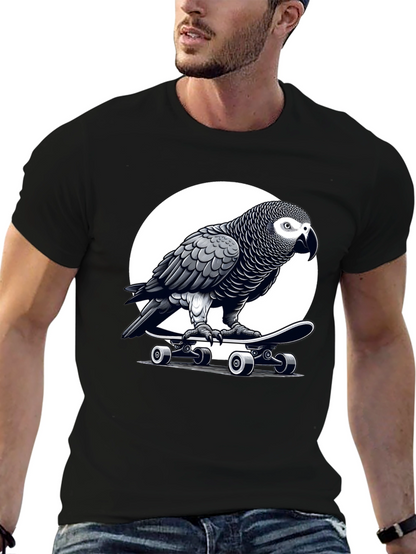 Camiseta Negra con Loro Skater