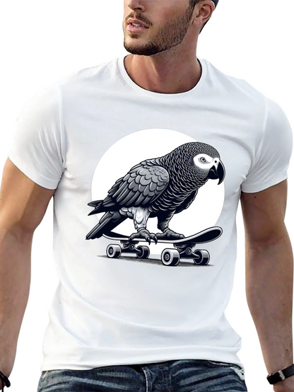 Camiseta Negra con Loro Skater