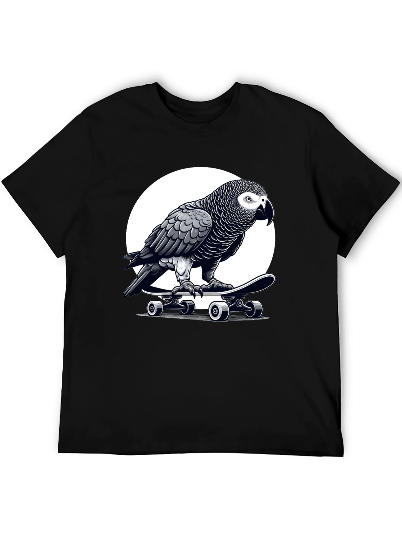 Camiseta Negra con Loro Skater