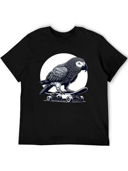 Camiseta Negra con Loro Skater