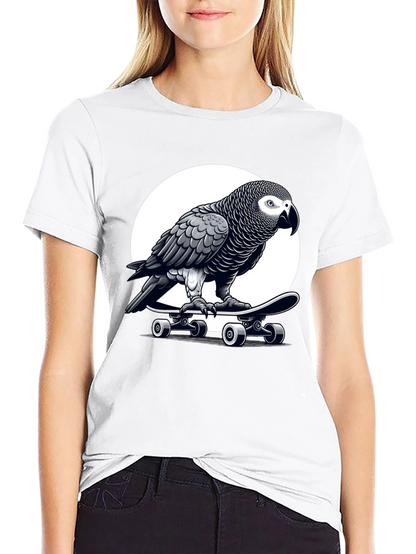 Camiseta Negra con Loro Skater