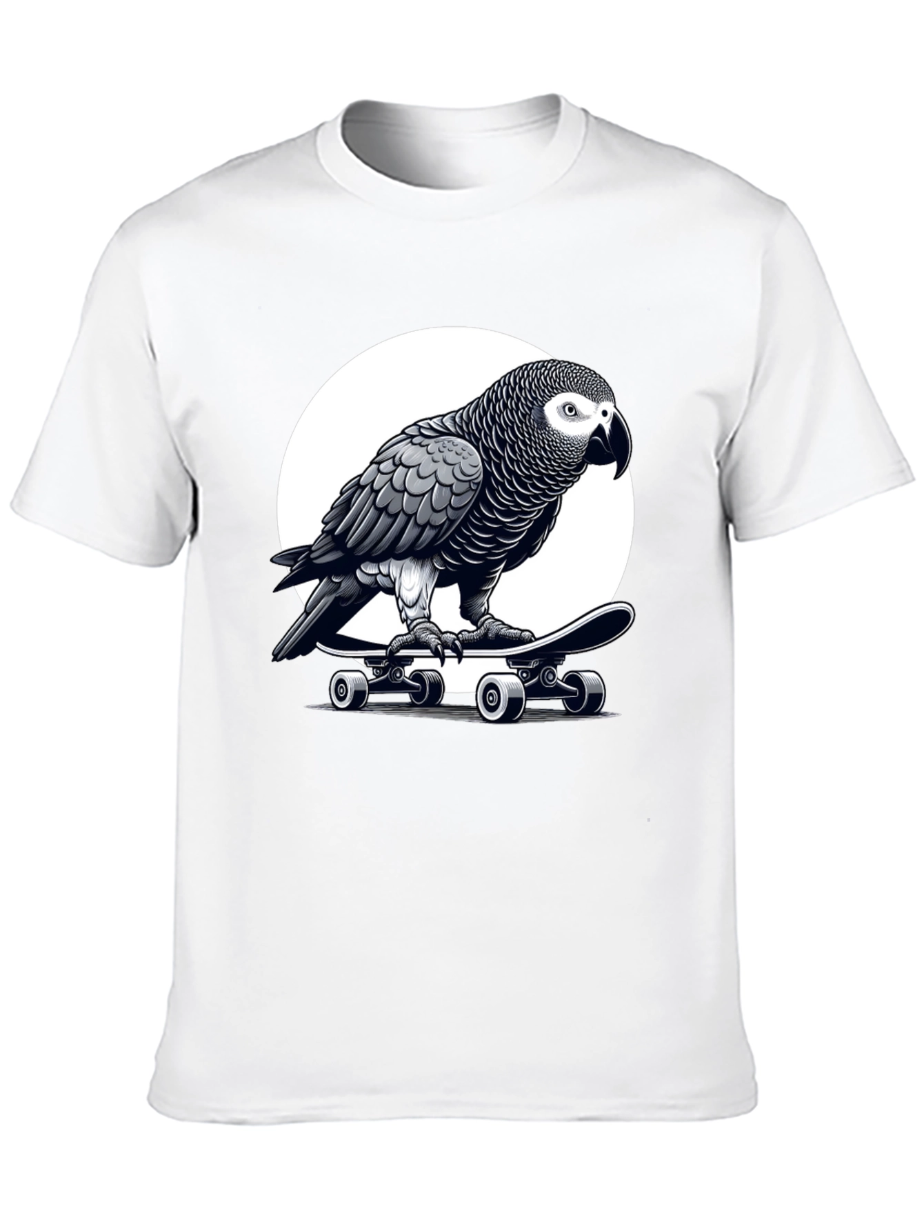 Camiseta Negra con Loro Skater