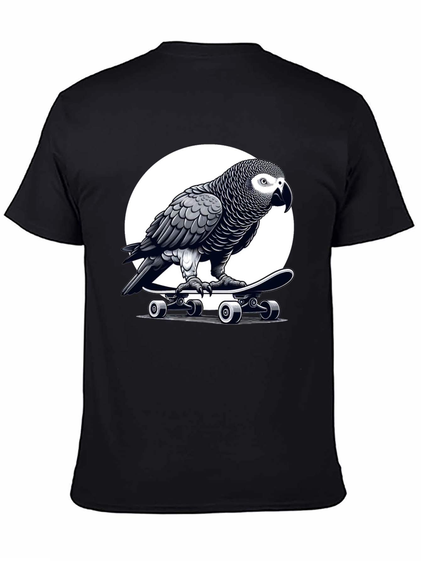 Camiseta Negra con Loro Skater