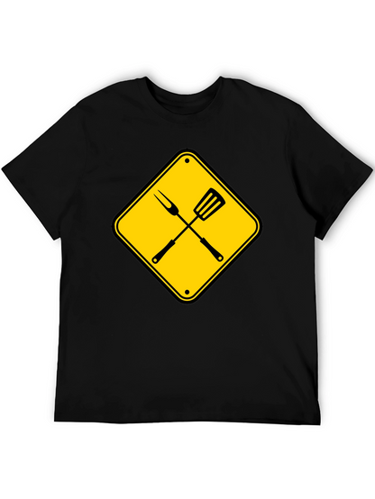 Camiseta Negra con Diseño de Parrilla