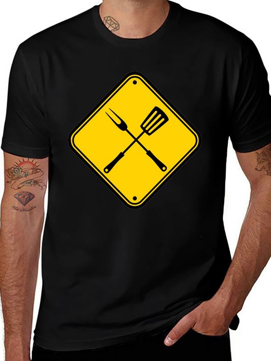 Camiseta Negra con Diseño de Parrilla