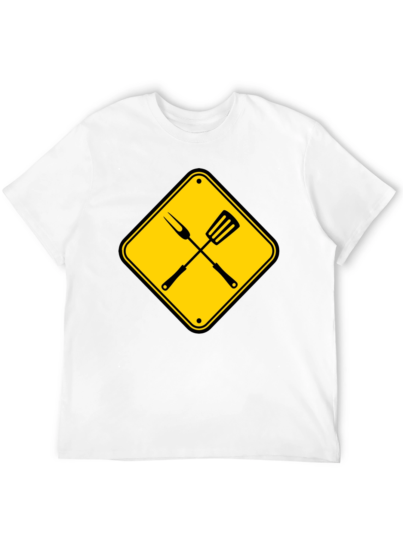 Camiseta Negra con Diseño de Parrilla