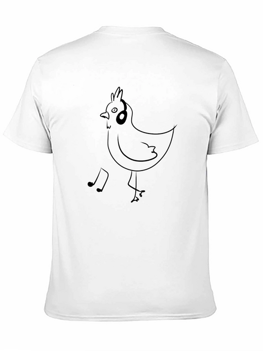 Camiseta Negra con Diseño de Pollo Musical