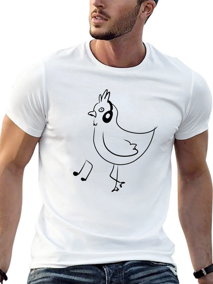 Camiseta Negra con Diseño de Pollo Musical