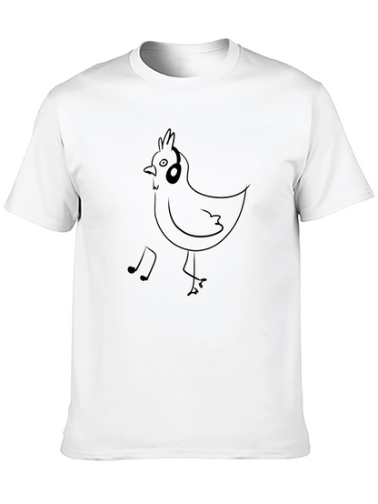 Camiseta Negra con Diseño de Pollo Musical