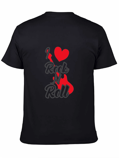 Camiseta Negra I Love Rock N Roll para Hombre
