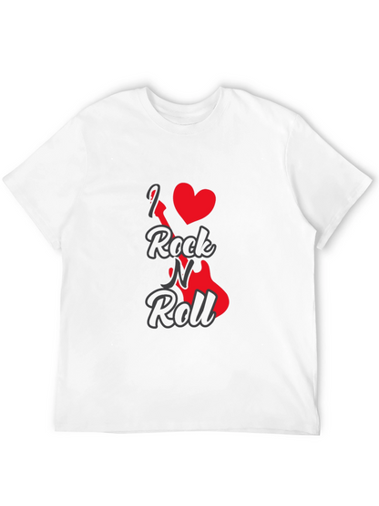 Camiseta Negra I Love Rock N Roll para Hombre