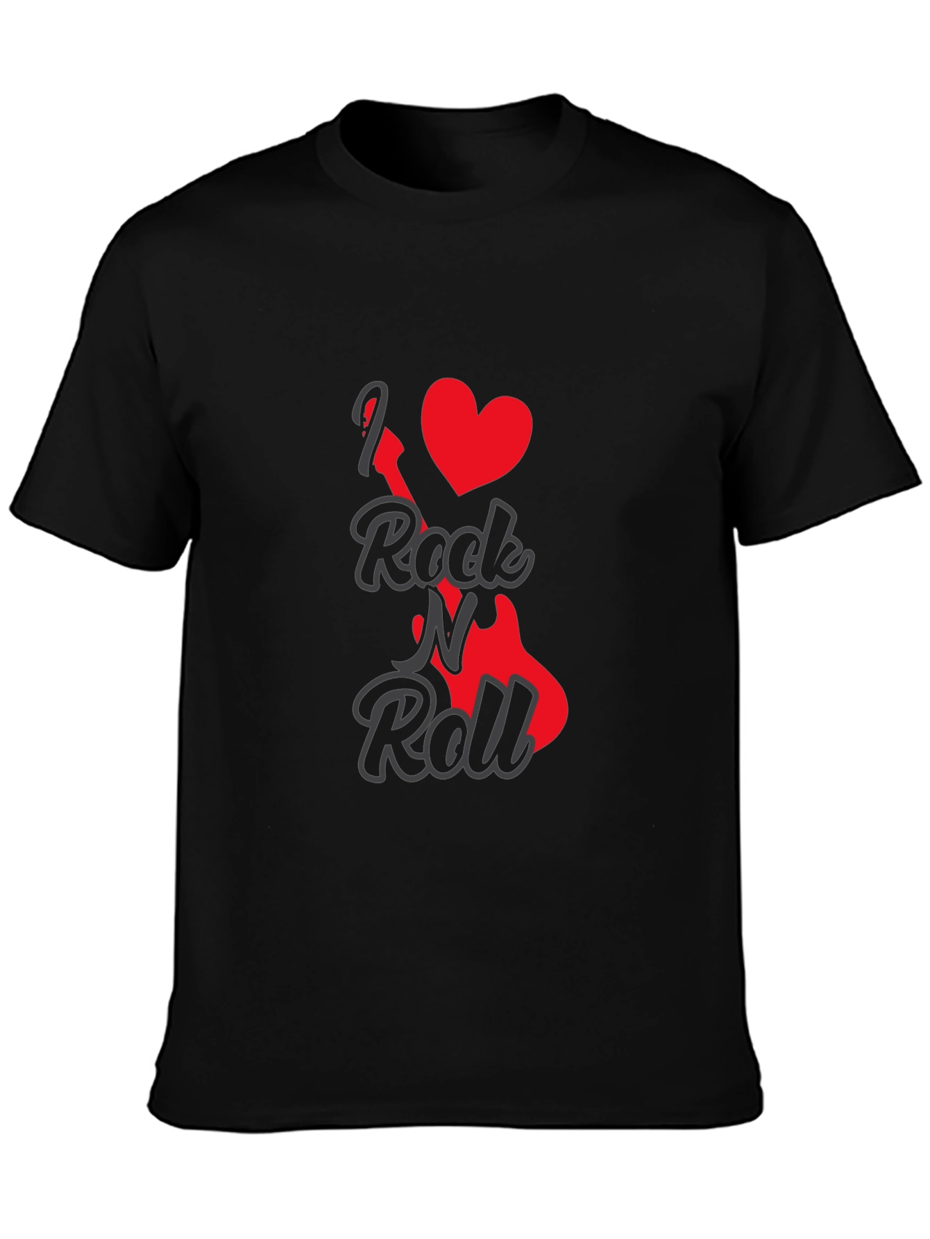 Camiseta Negra I Love Rock N Roll para Hombre