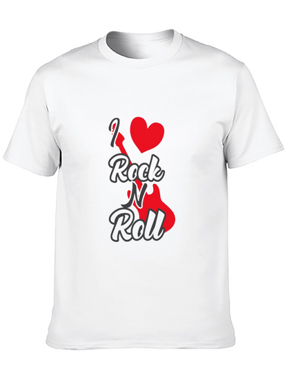 Camiseta Negra I Love Rock N Roll para Hombre