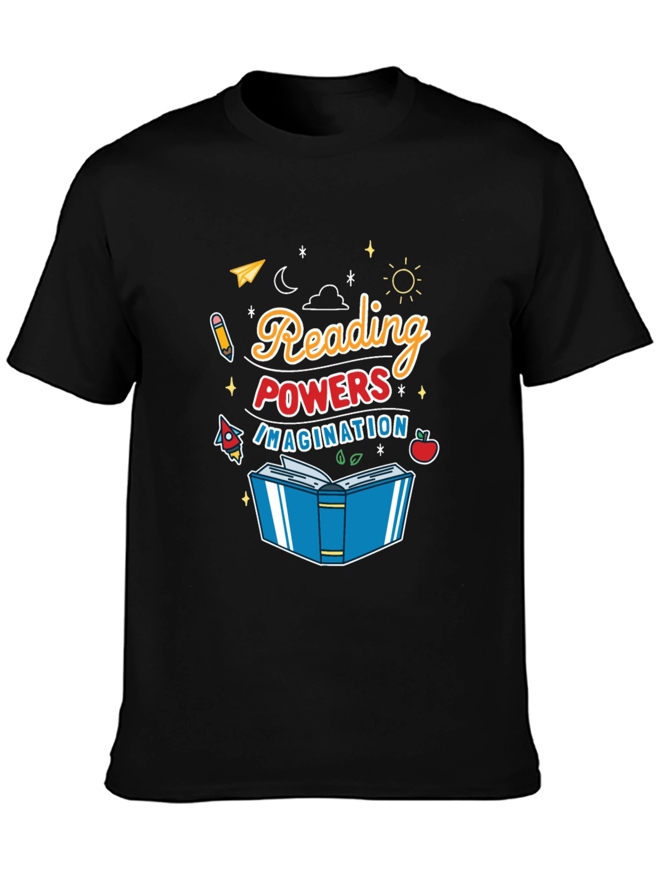 Camiseta Negra Reading Powers Imagination