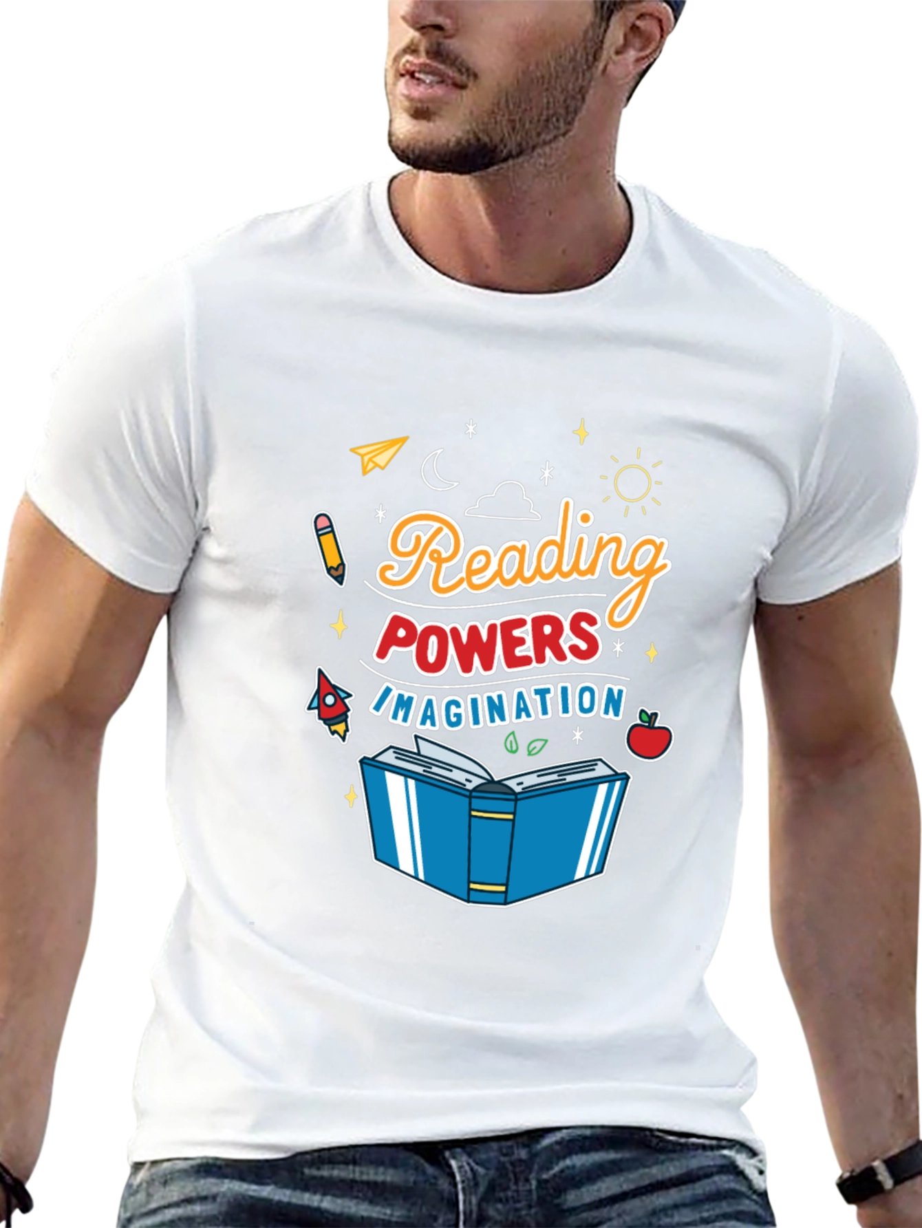 Camiseta Negra Reading Powers Imagination