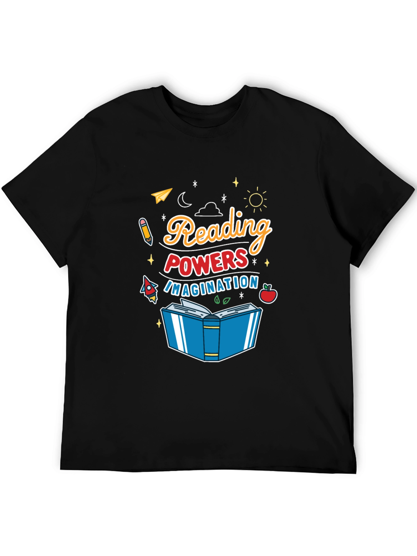 Camiseta Negra Reading Powers Imagination