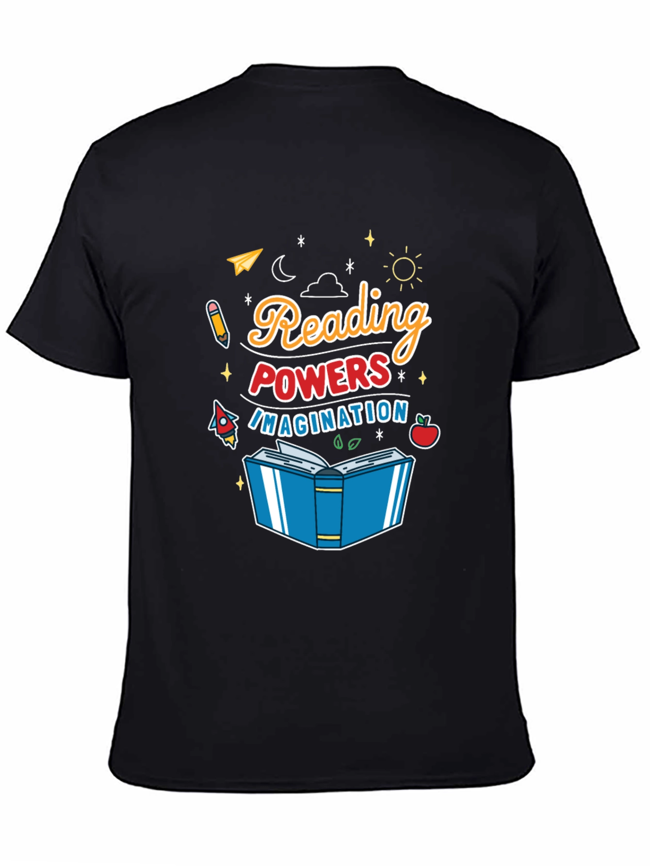 Camiseta Negra Reading Powers Imagination