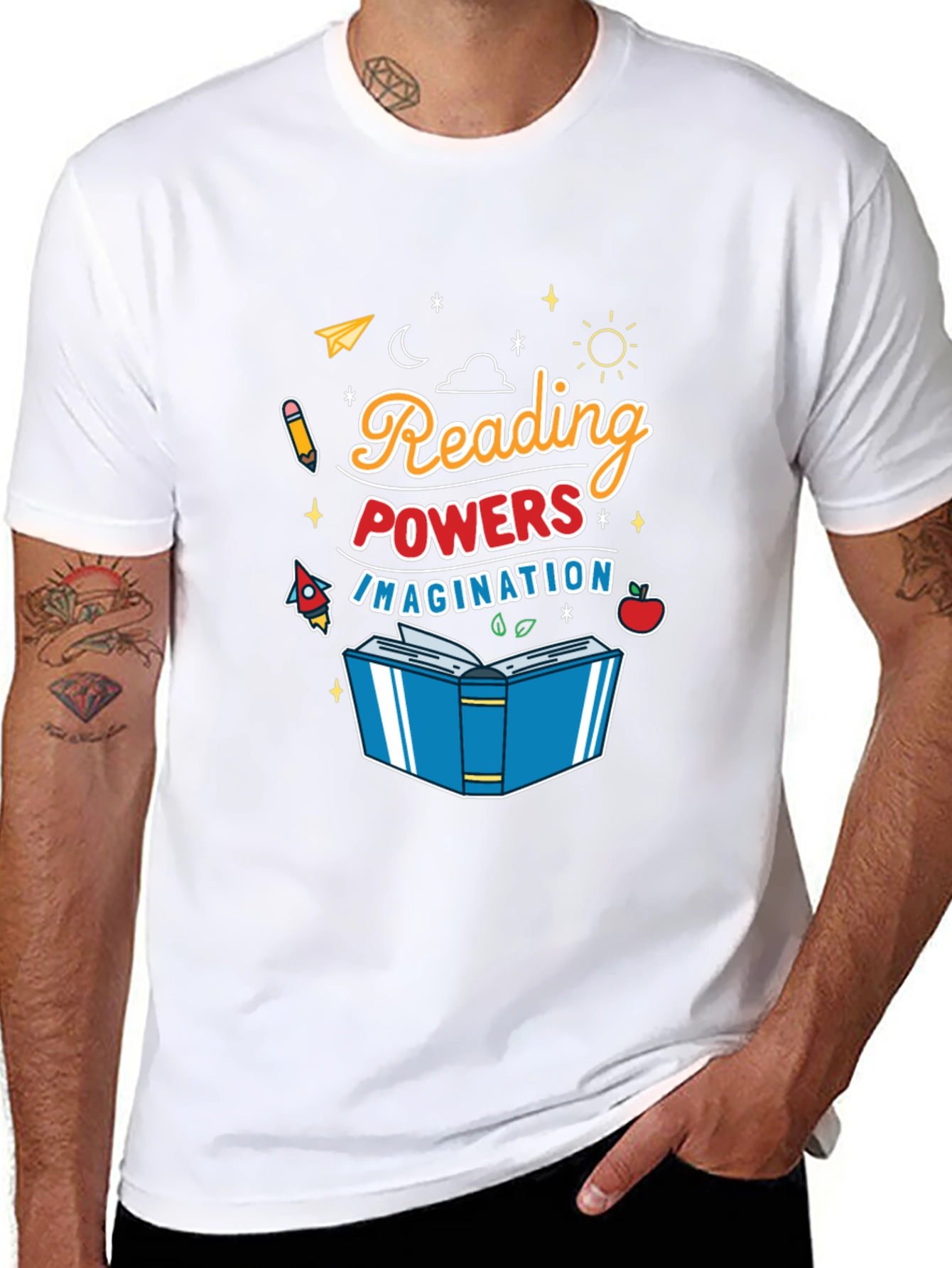 Camiseta Negra Reading Powers Imagination
