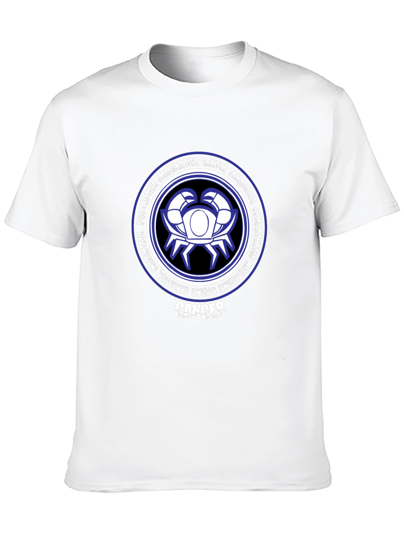 Camiseta Negra Zodiaco Cáncer Diseño Gráfico