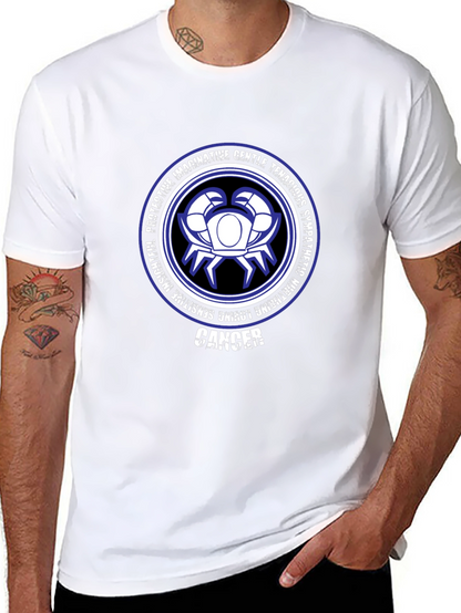 Camiseta Negra Zodiaco Cáncer Diseño Gráfico