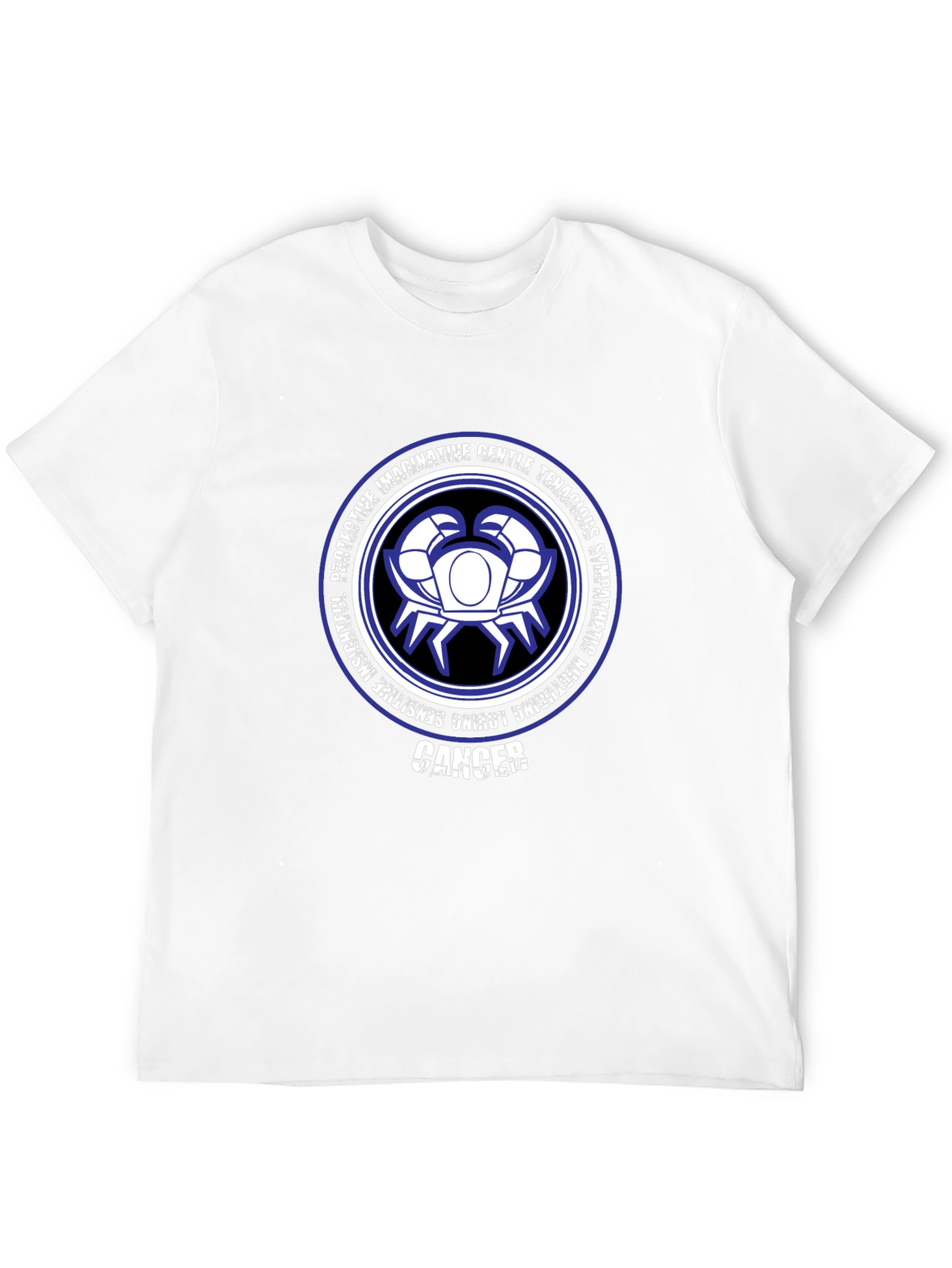 Camiseta Negra Zodiaco Cáncer Diseño Gráfico