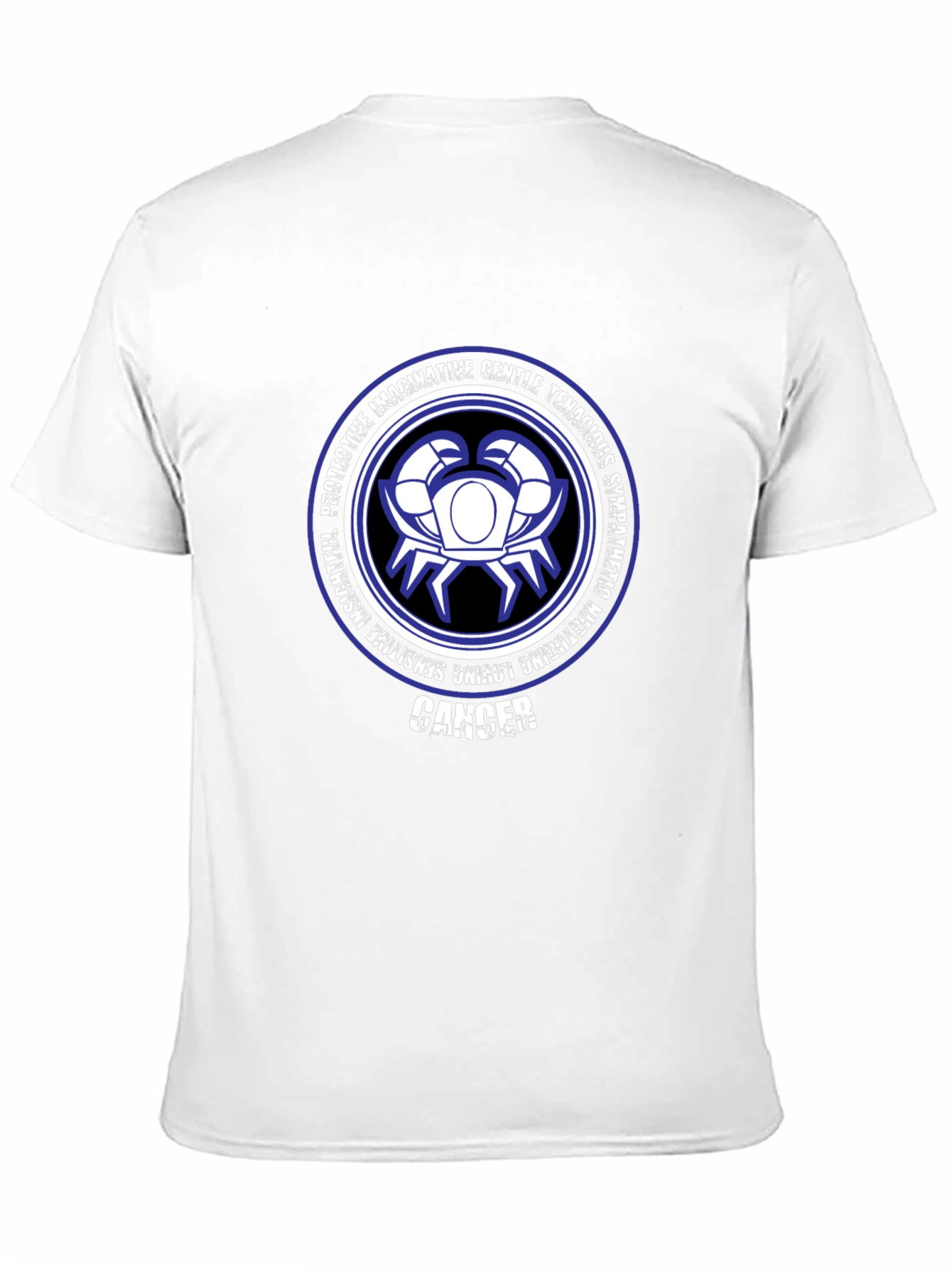 Camiseta Negra Zodiaco Cáncer Diseño Gráfico