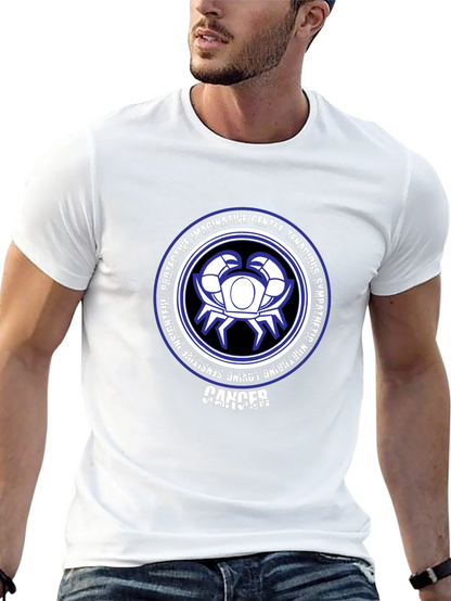 Camiseta Negra Zodiaco Cáncer Diseño Gráfico