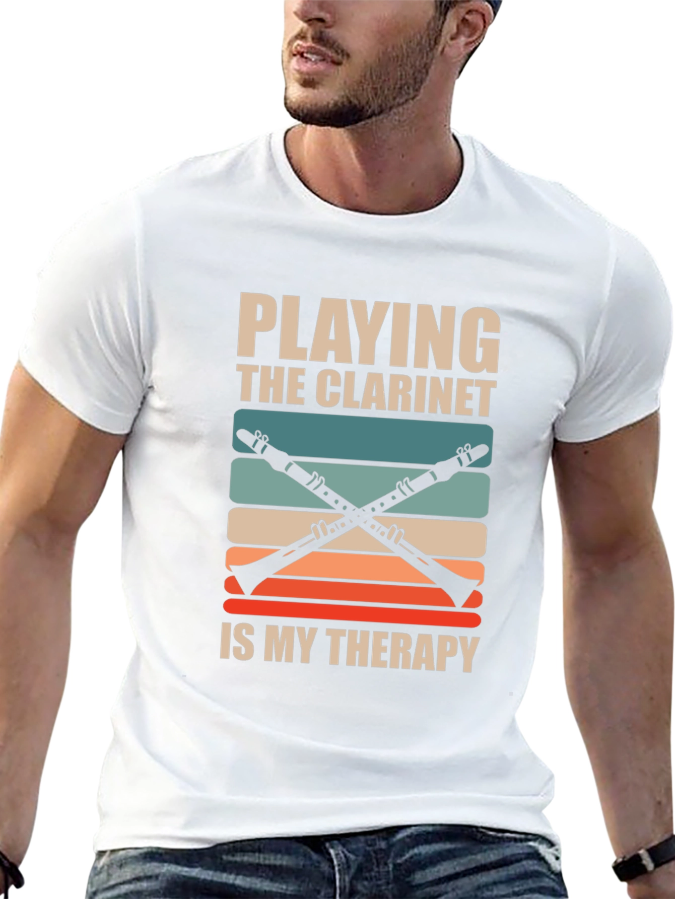 Camiseta Negra Playing Clarinet