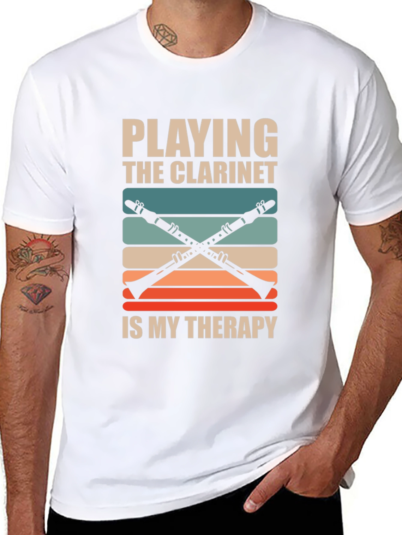 Camiseta Negra Playing Clarinet