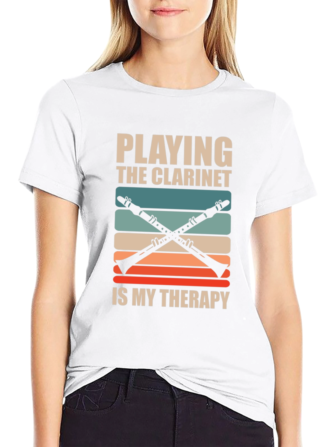 Camiseta Negra Playing Clarinet