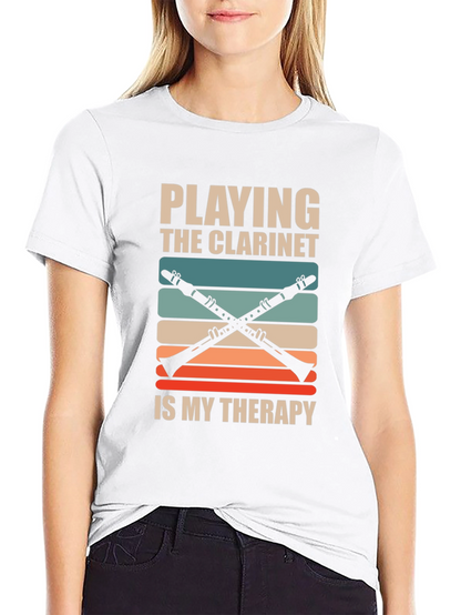 Camiseta Negra Playing Clarinet