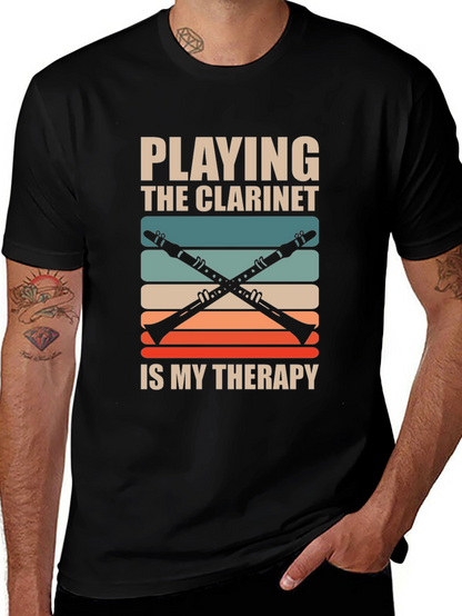 Camiseta Negra Playing Clarinet