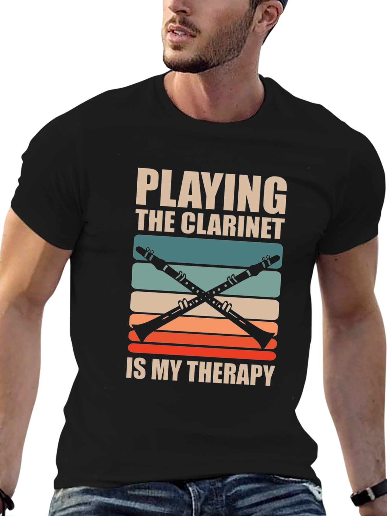 Camiseta Negra Playing Clarinet