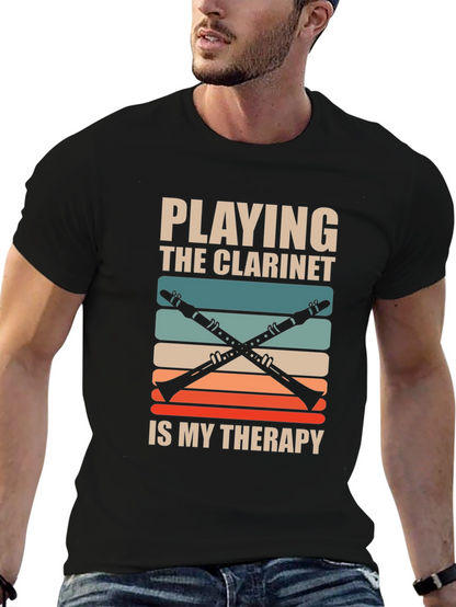 Camiseta Negra Playing Clarinet