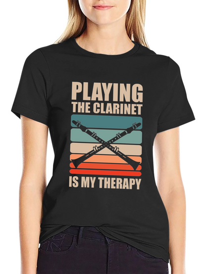 Camiseta Negra Playing Clarinet