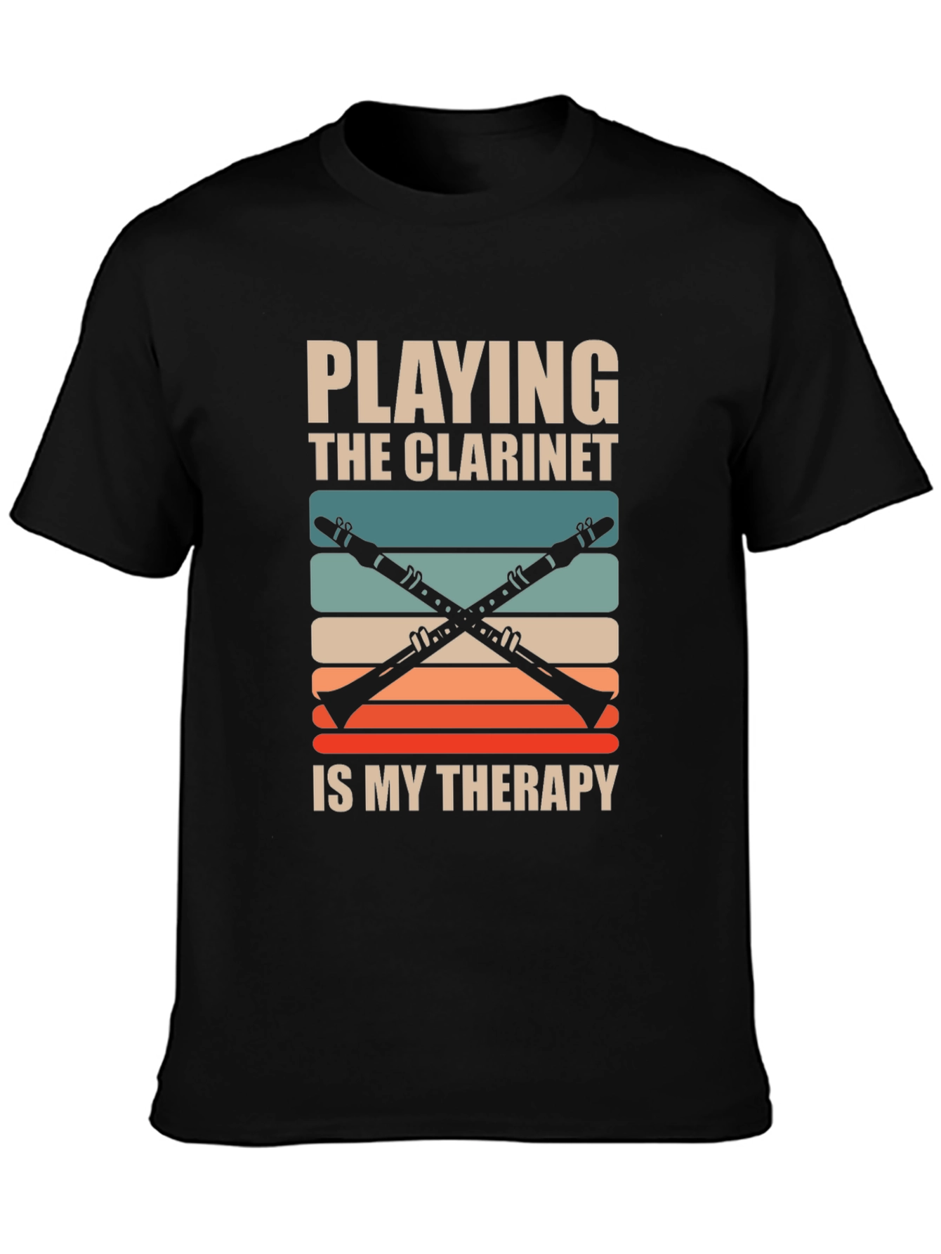 Camiseta Negra Playing Clarinet