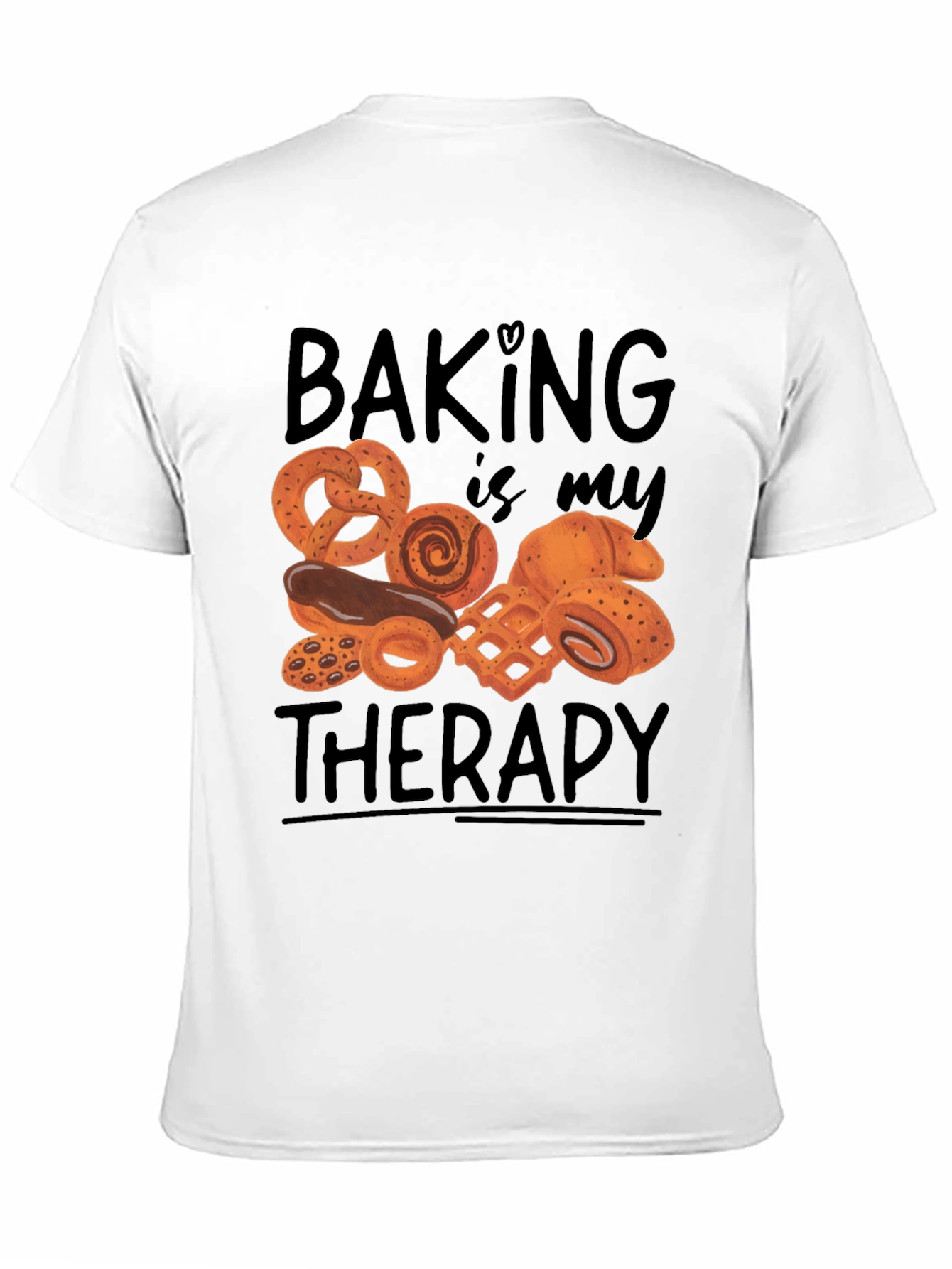 Camiseta Negra Hornear es mi terapia