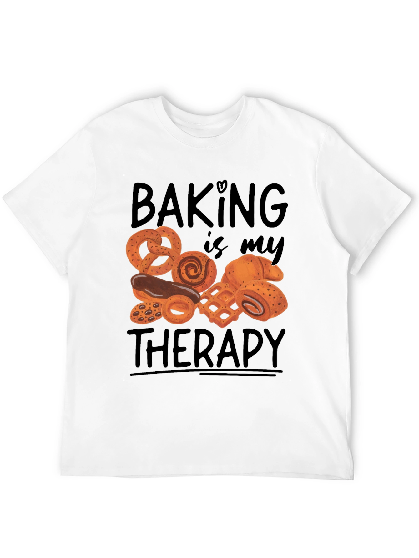 Camiseta Negra Hornear es mi terapia