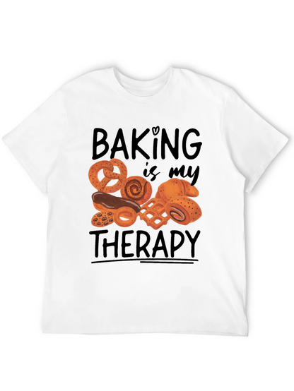 Camiseta Negra Hornear es mi terapia