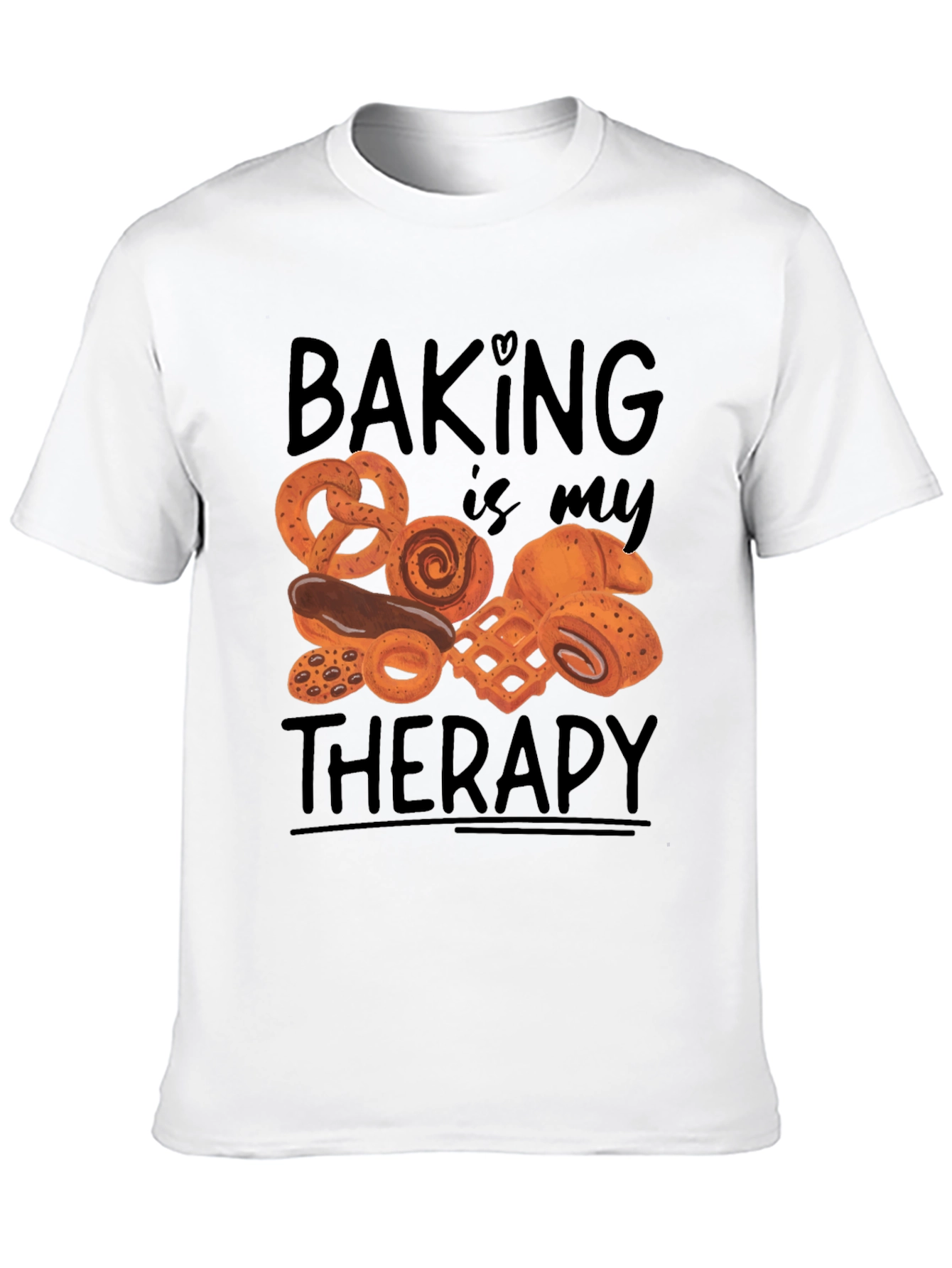 Camiseta Negra Hornear es mi terapia