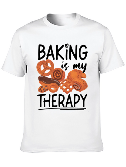 Camiseta Negra Hornear es mi terapia