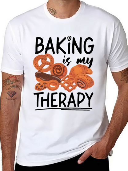 Camiseta Negra Hornear es mi terapia