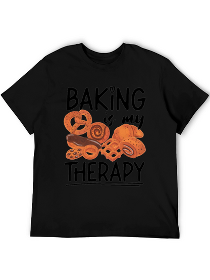 Camiseta Negra Hornear es mi terapia