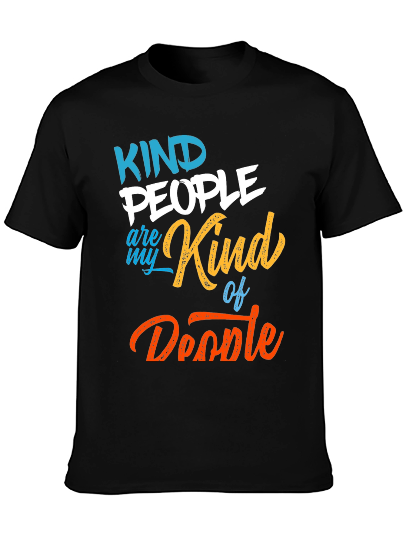 Camiseta Negra Kind People Are My Kind of Doodle