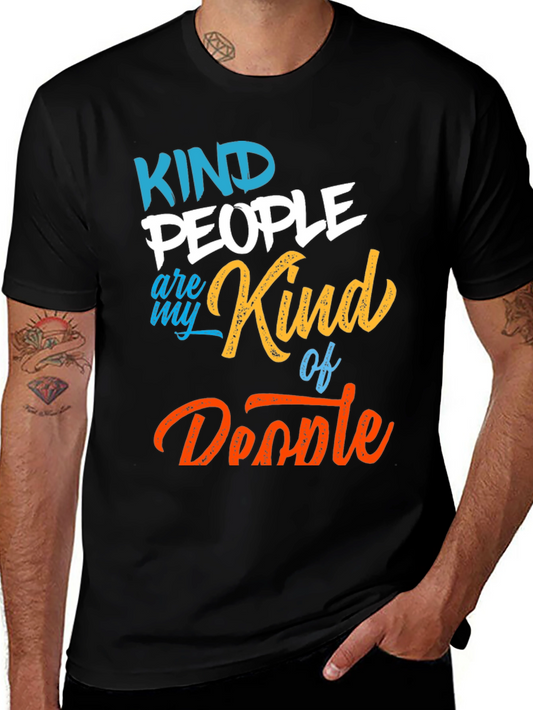 Camiseta Negra Kind People Are My Kind of Doodle
