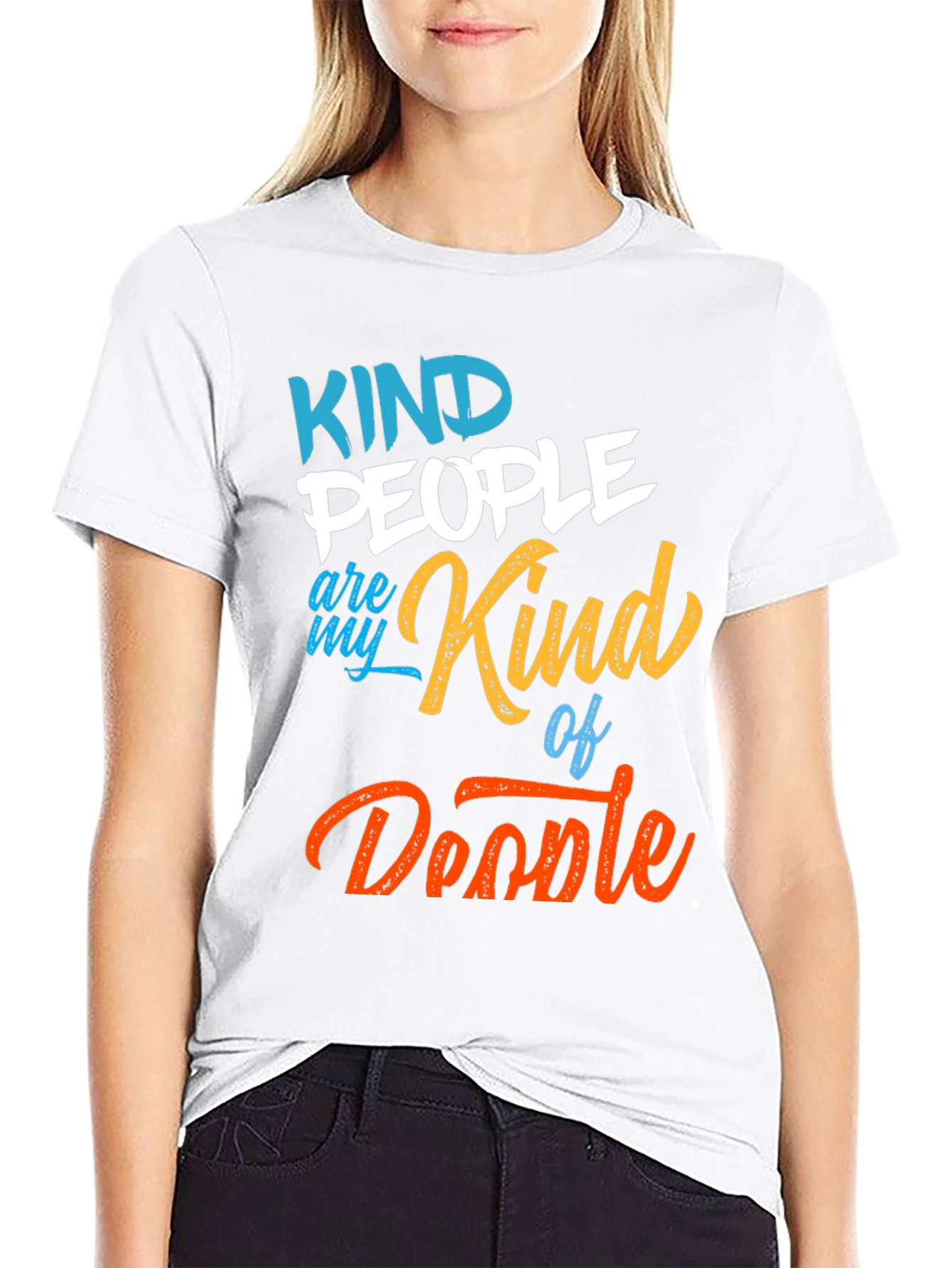 Camiseta Negra Kind People Are My Kind of Doodle