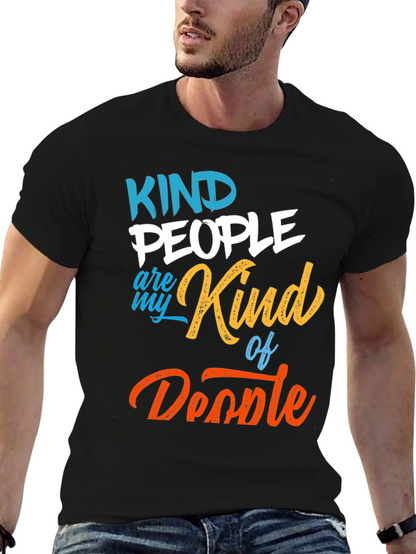 Camiseta Negra Kind People Are My Kind of Doodle