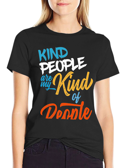 Camiseta Negra Kind People Are My Kind of Doodle